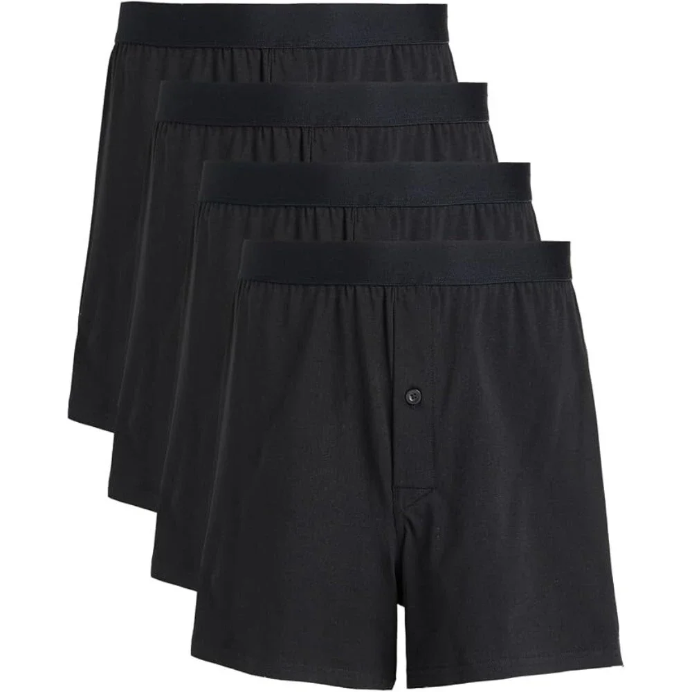 Pact Everyday Boxer Brief Men's S Black Knit Cotton Underwear Pack of 4 GBO3288